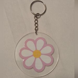 Hand Crafted Pink and White Floral Key Holder